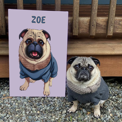 POC Hand Drawn Pet Portrait — color and style options available for customization