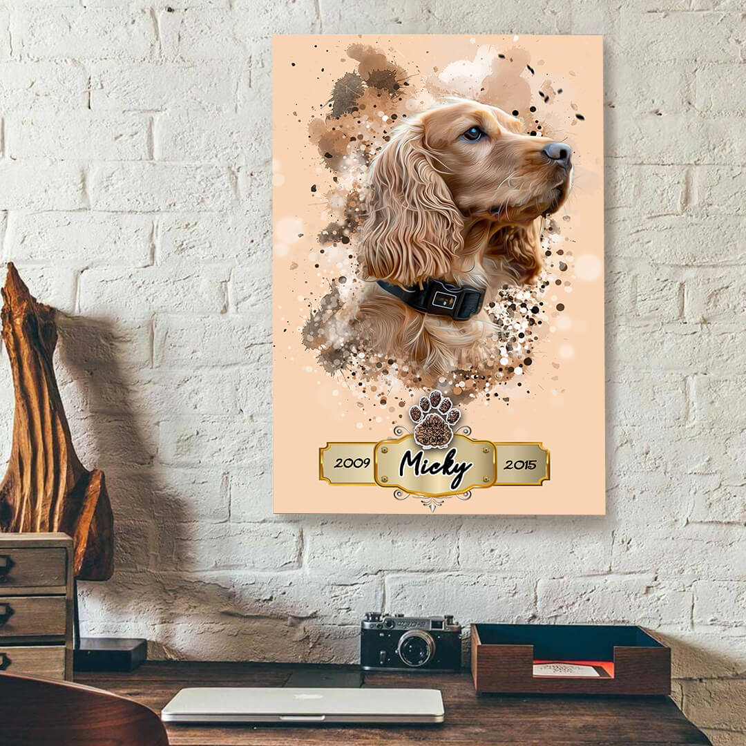 Pet Memorial Canvas With 'Scan & Play’ QR Code