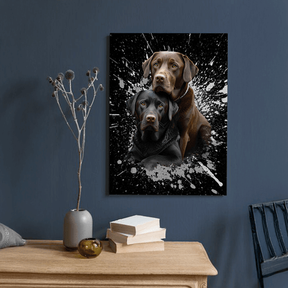 Personalized Pet Art - Splash Style — canvas wall display in modern living room setting