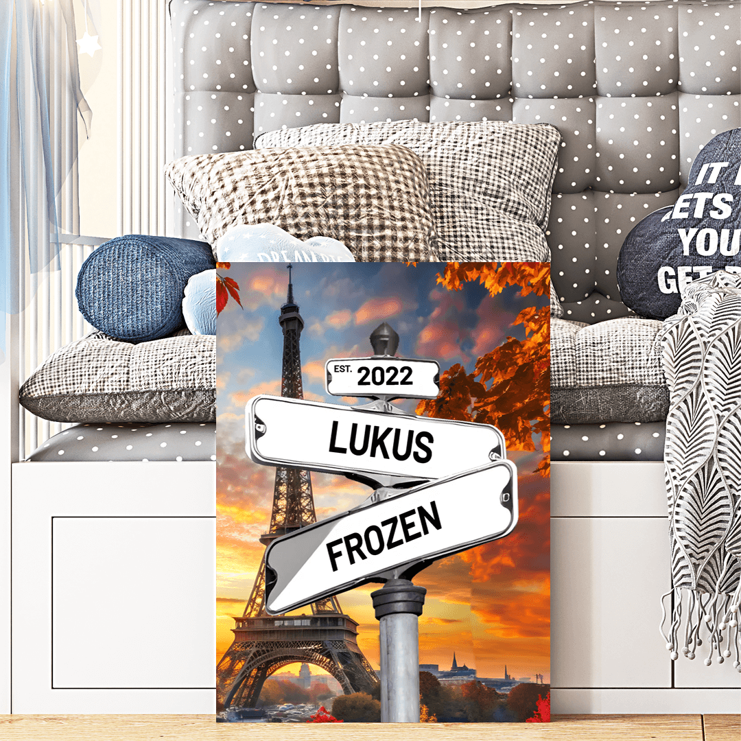 POC Couples Personalized Multi name Canvas — lifestyle shot displayed in home interior