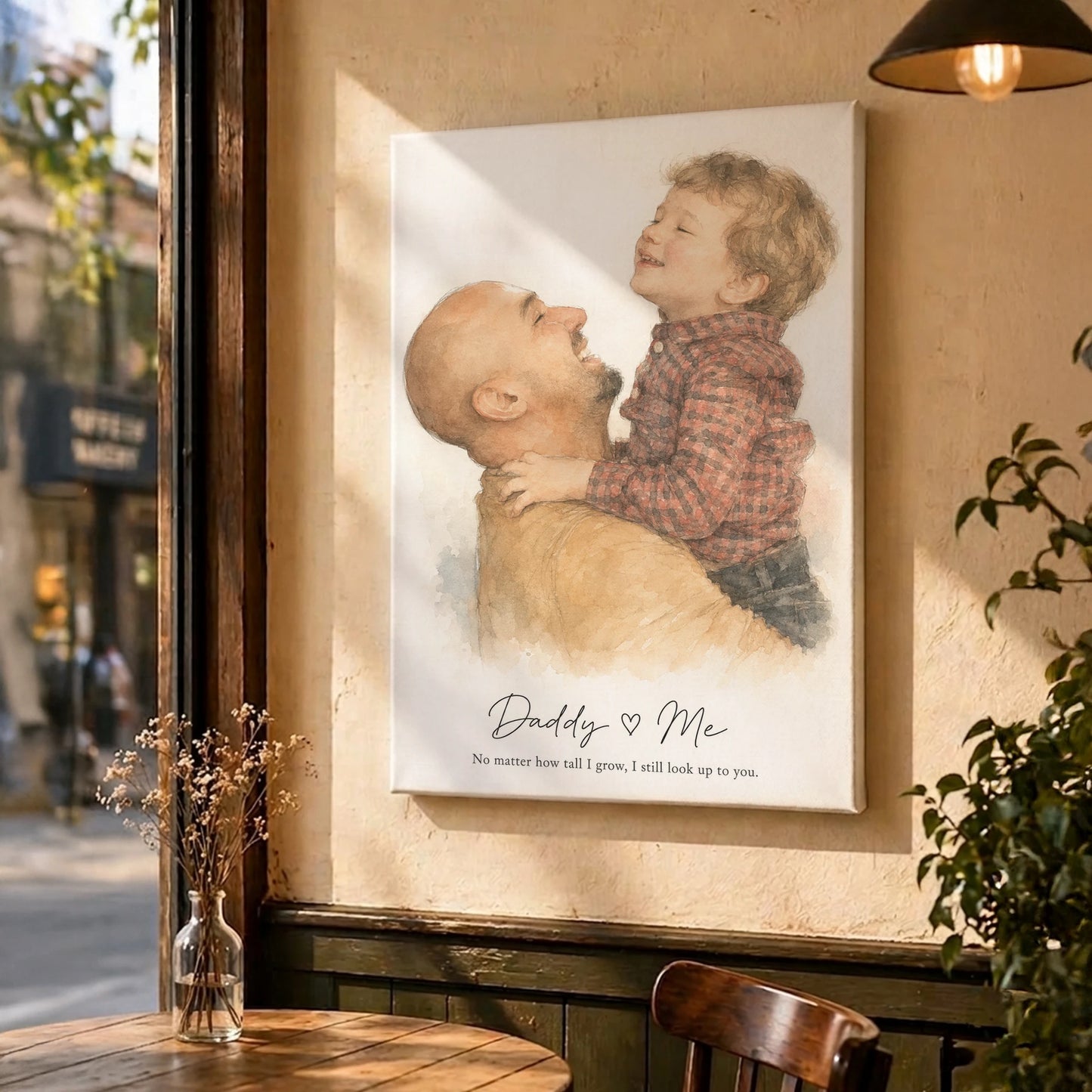 Personalized Father's Day Watercolor Portrait | Hand-Drawn Custom Art