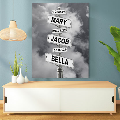 POC Street Sign Family Canvas