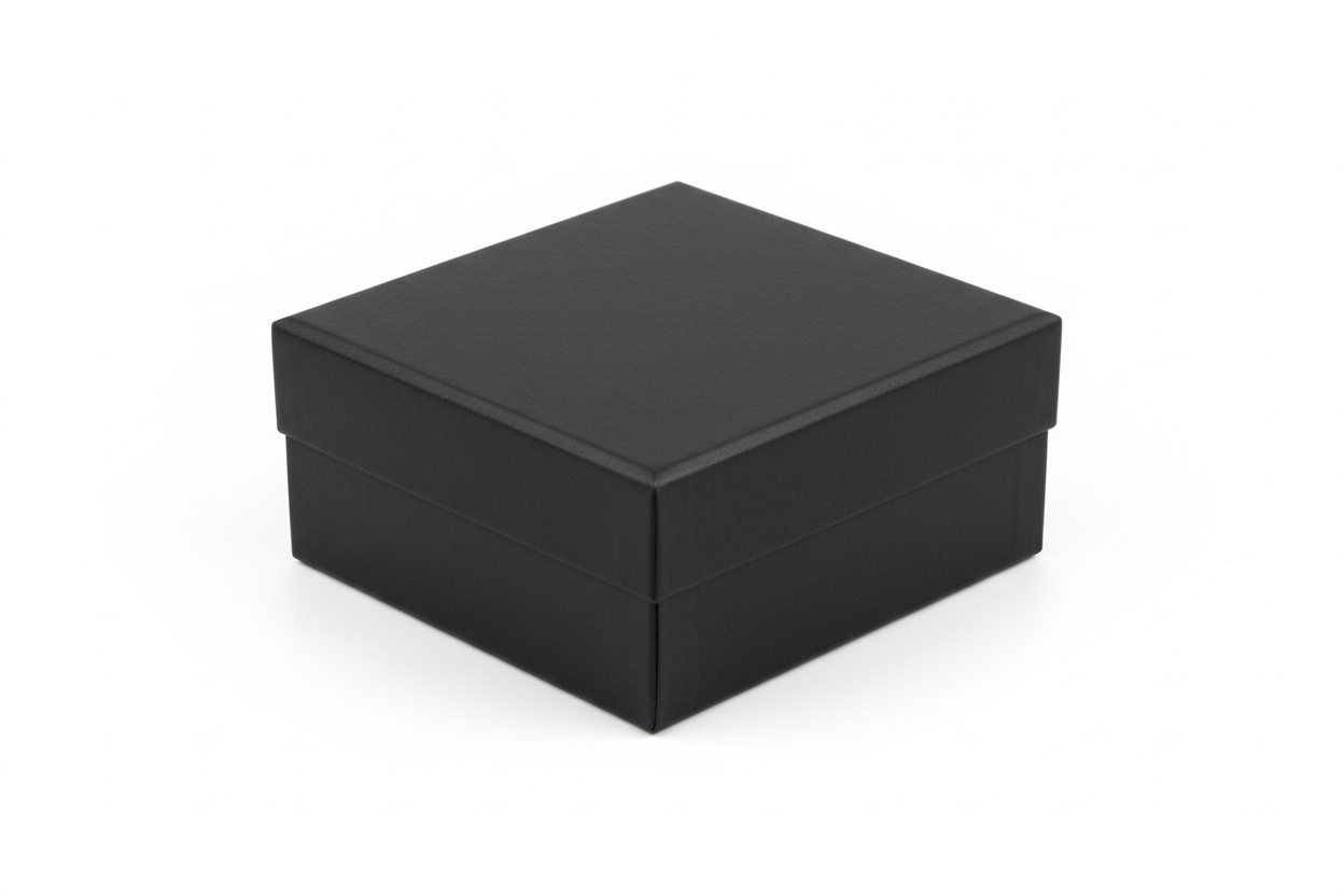 closed ring gift box simple cardboard black
