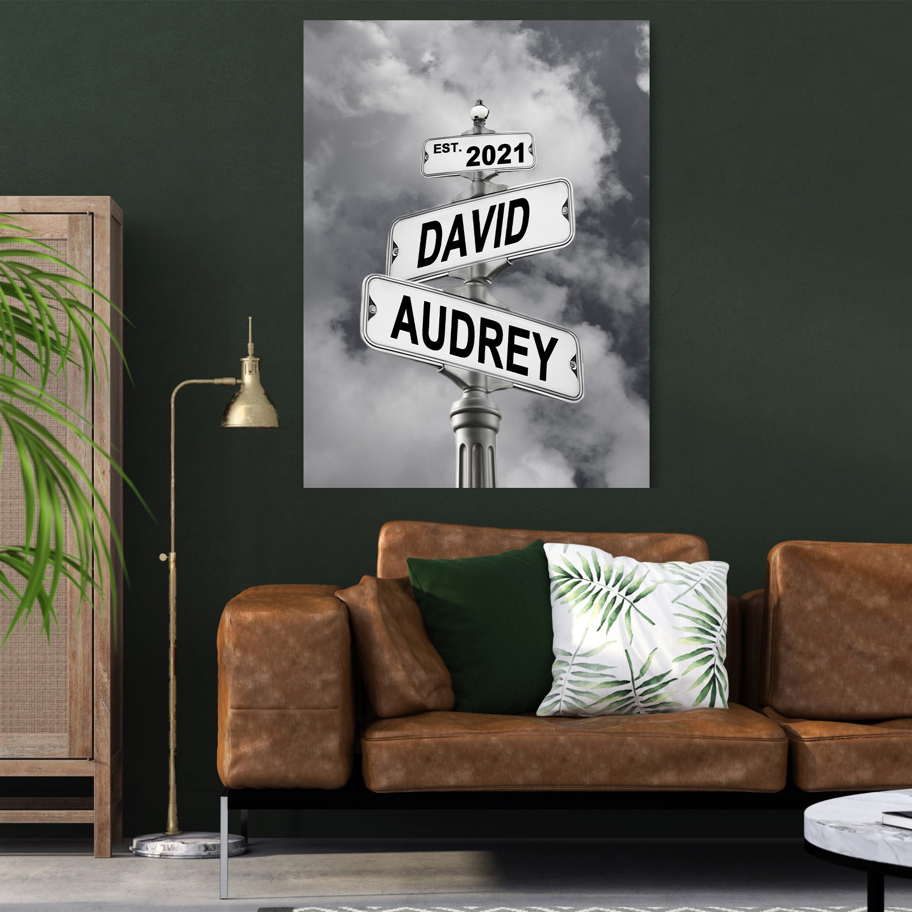 POC Couples Personalized Multi name Canvas — personalized couple portrait canvas with names and date