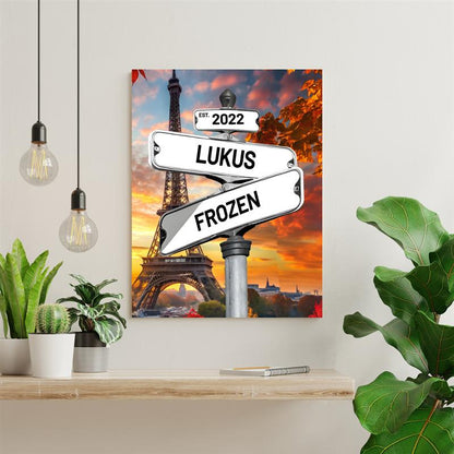 POC Couples Personalized Multi name Canvas — couple portrait showing personalization style and name details