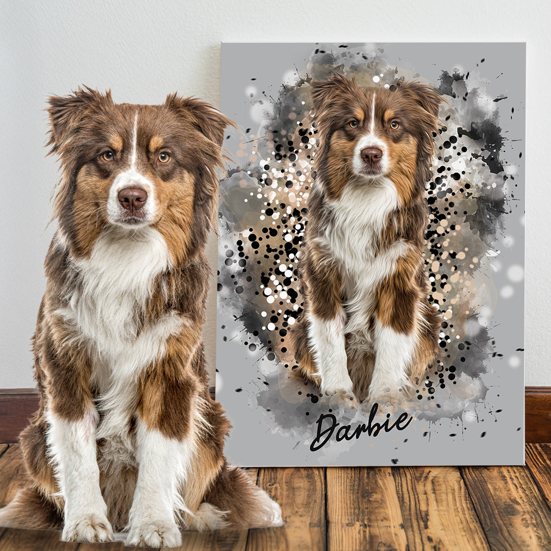 Personalized Pet Art - Canvas — custom pet portrait on premium gallery-wrapped canvas