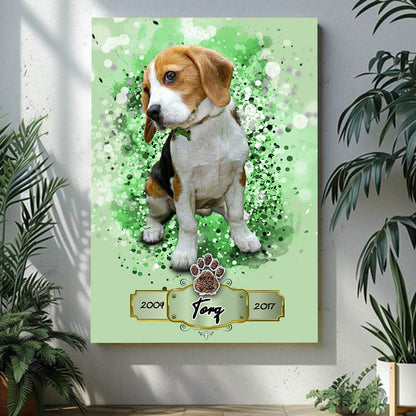 Pet Memorial Canvas With 'Scan & Play’ QR Code