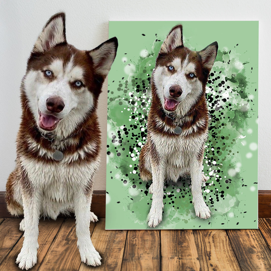 Personalized Pet Art - Canvas — multi-pet portrait option, showing two pets on one canvas