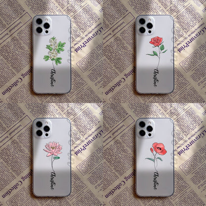 Personalized Birth Flower Phone Case