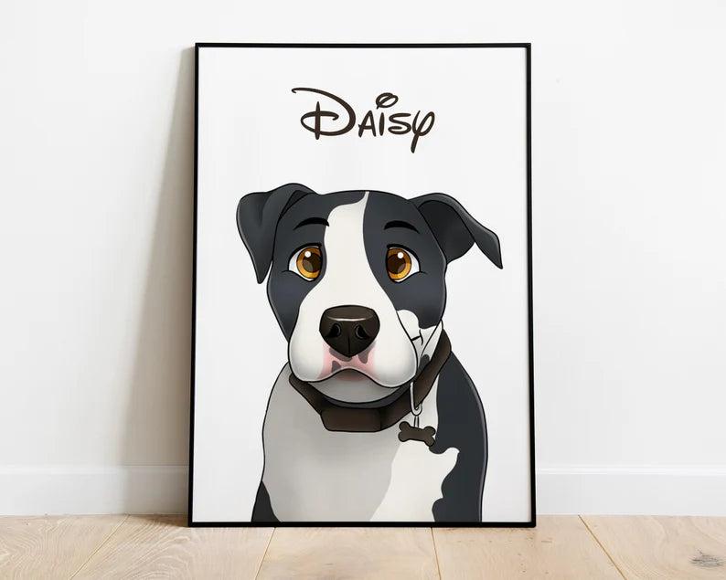 Custom Cartoon Style Pet Canvas