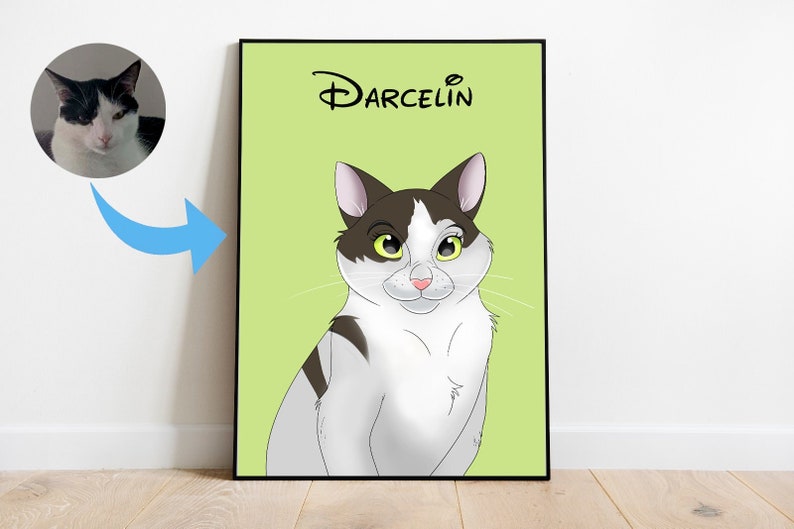 Custom Cartoon Style Pet Canvas — customer review photo showing received personalized product