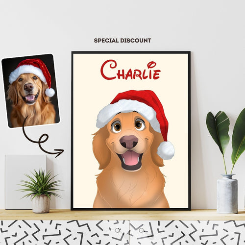 Custom Cartoon Style Pet Canvas — custom cartoon-style pet portrait on premium canvas