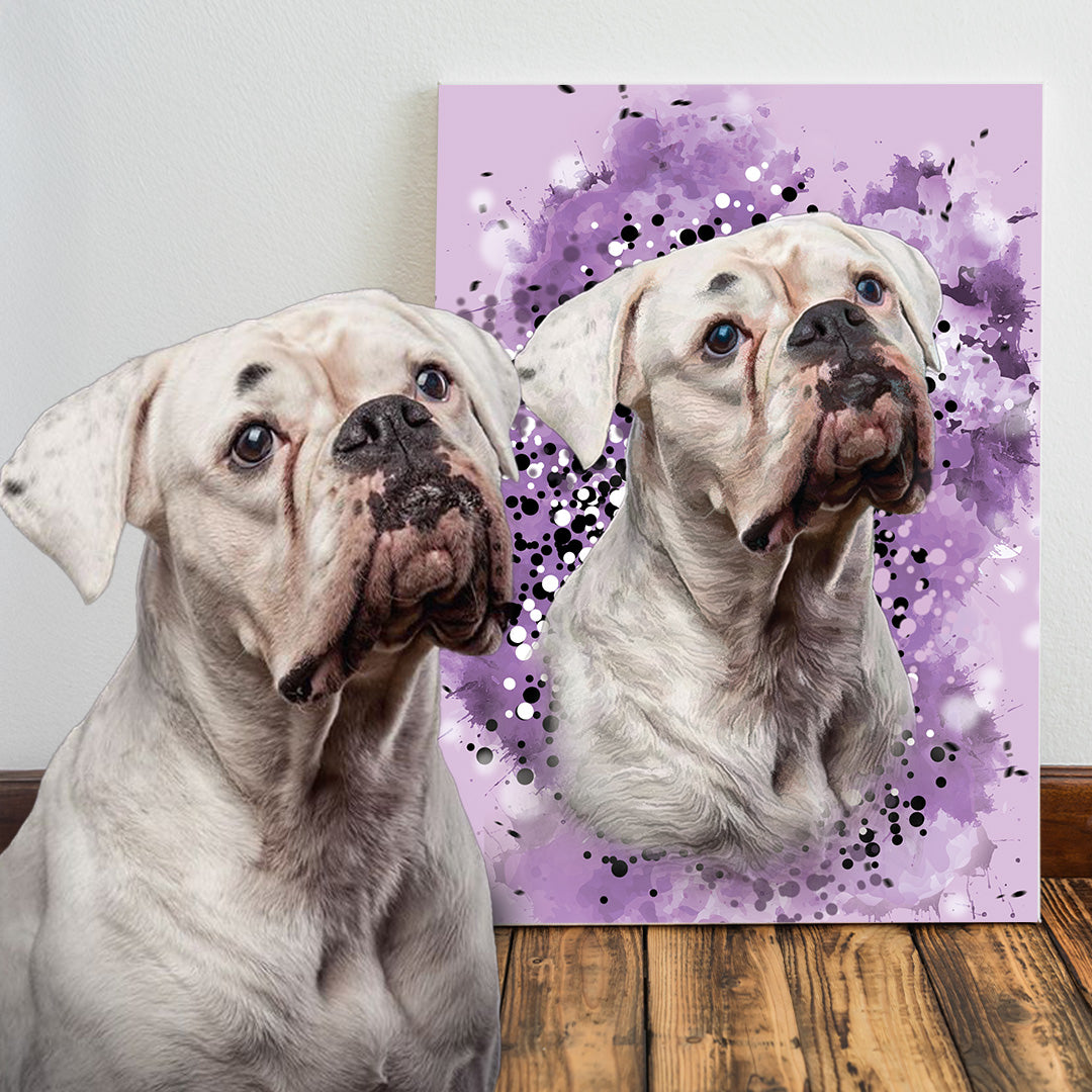 Personalized Pet Art - Canvas — canvas wall display in modern living room setting
