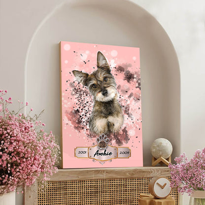 Pet Memorial Canvas With 'Scan & Play’ QR Code