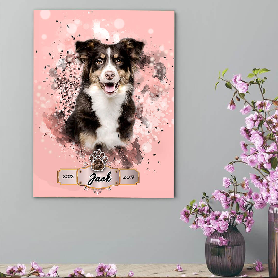 Pet Memorial Canvas With 'Scan & Play’ QR Code