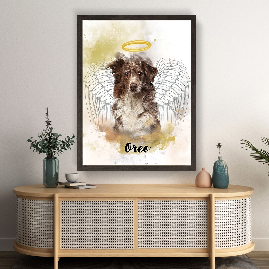 Memorial Keepsake Canvas — back of canvas showing solid wood frame and hanging hardware