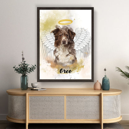 Memorial Keepsake Canvas — back of canvas showing solid wood frame and hanging hardware