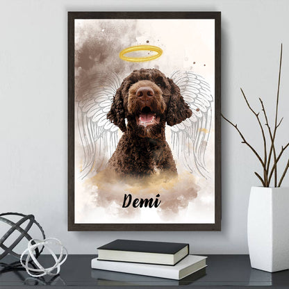 Memorial Keepsake Canvas — size comparison chart showing 8x10, 12x18, and 16x20 inch options