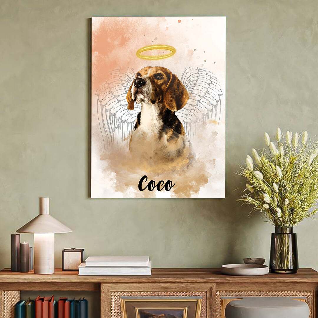 Memorial Keepsake Canvas — canvas wall display in modern living room setting