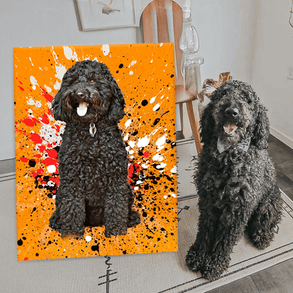 Personalized Pet Art - Splash Style — multi-pet portrait option, showing two pets on one canvas