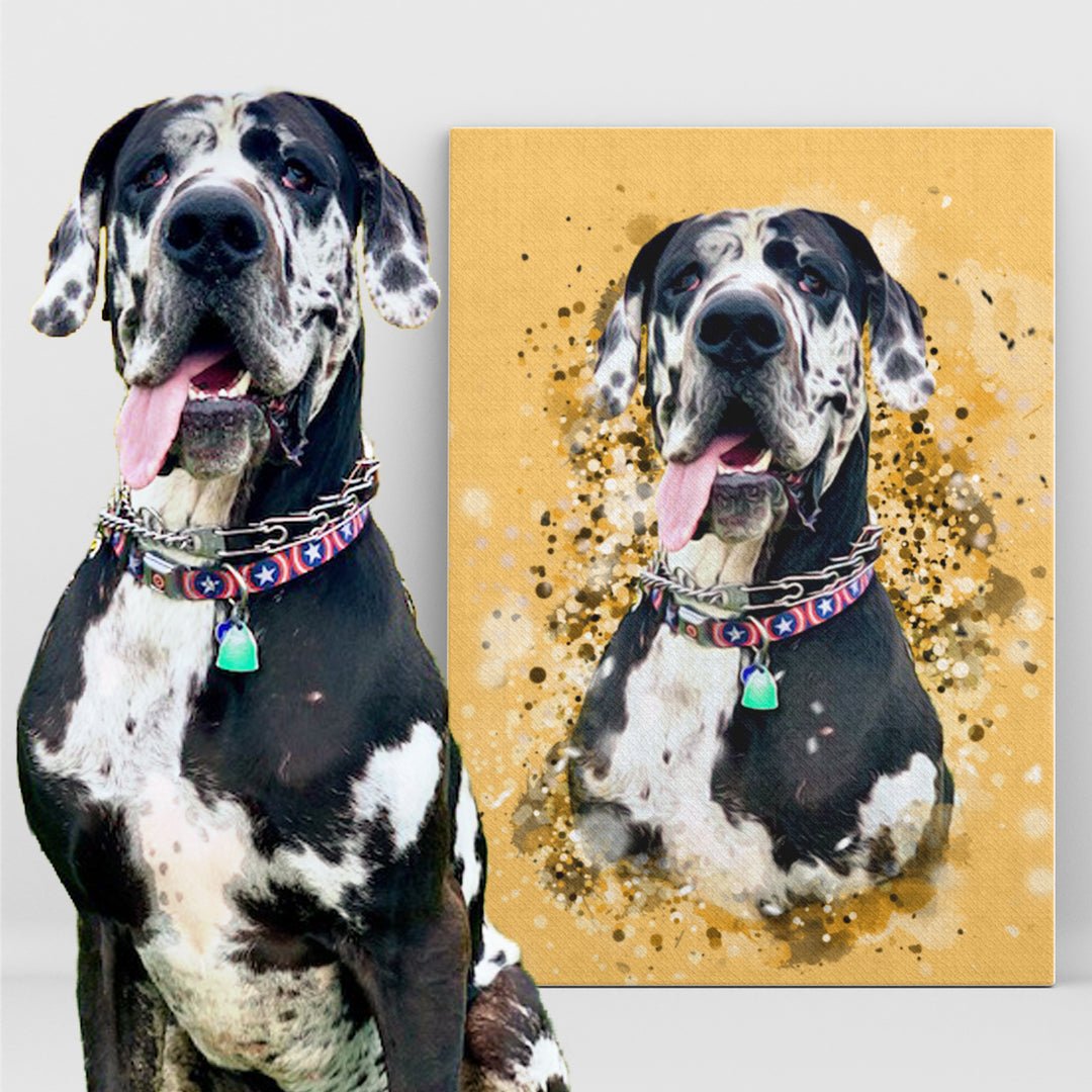 Personalized Pet Art - Canvas — back of canvas showing solid wood frame and hanging hardware