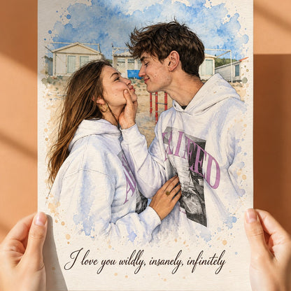 Couple portraits designed to turn favorite memories into personalized couple Christmas gifts