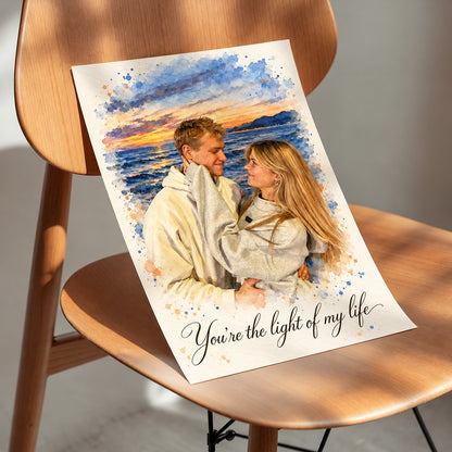 Couple portraits that make meaningful personalized couple Christmas gifts for your loved one