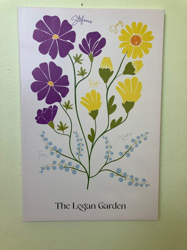 Stefanie L.'s birth flower garden canvas