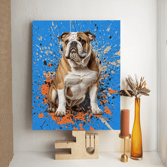 Personalized Pet Art - Splash Style — vibrant splash art style pet portrait on premium canvas
