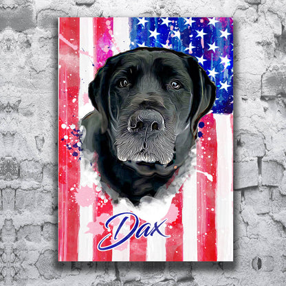 4th of July - Limited Edition - Personalized Pet Art - Pet on Canvas