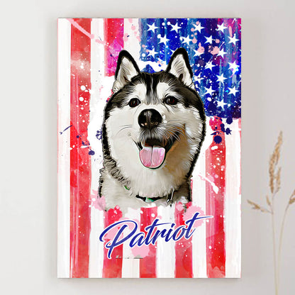 4th of July - Limited Edition - Personalized Pet Art - Pet on Canvas