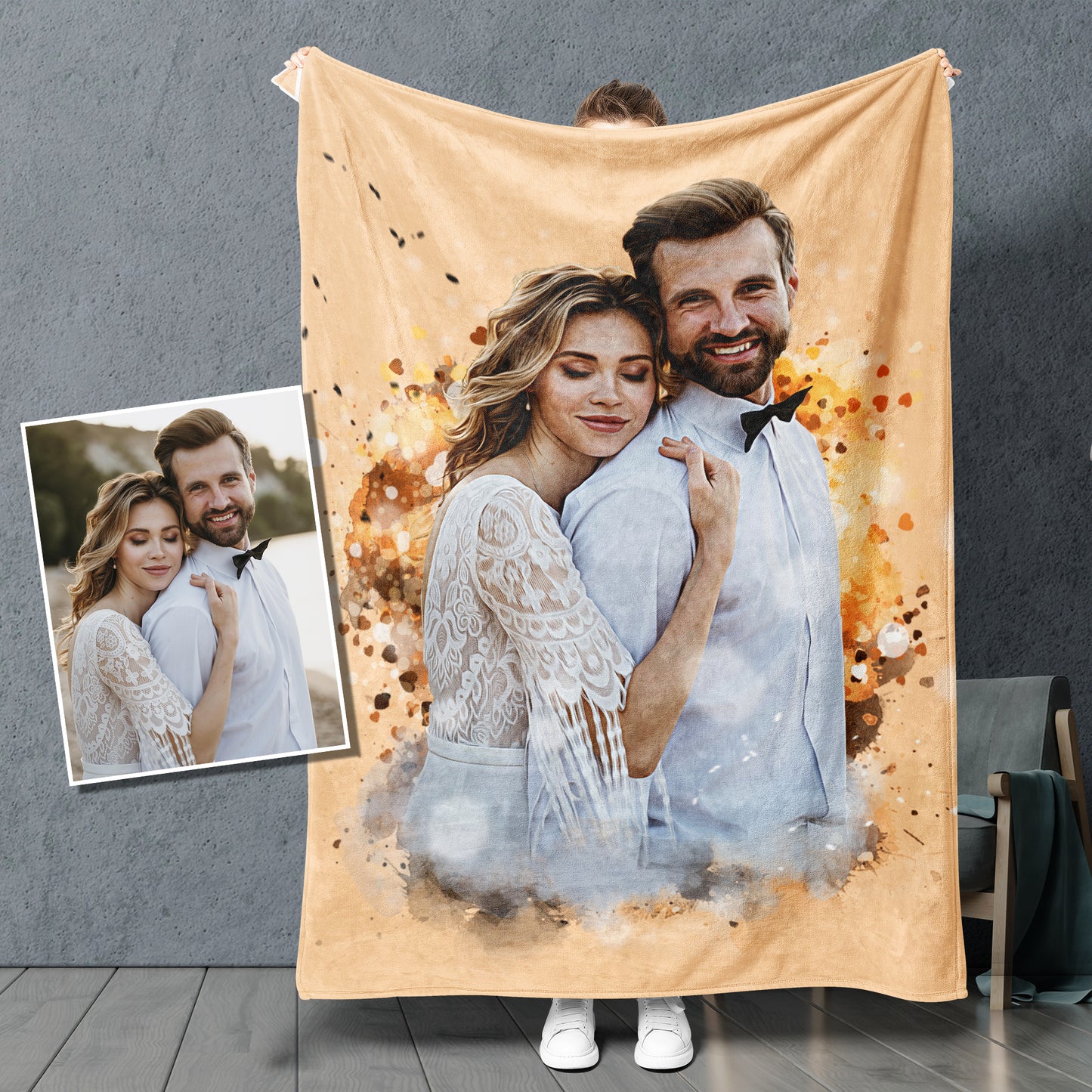 POC™ Personalized Couple Fleece Blanket