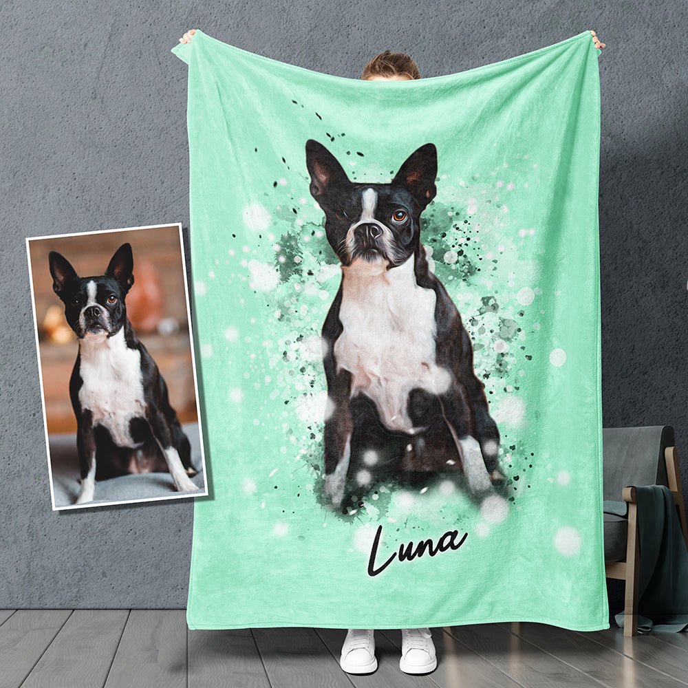 Custom Pet Fleece Blanket - Pet on Canvas