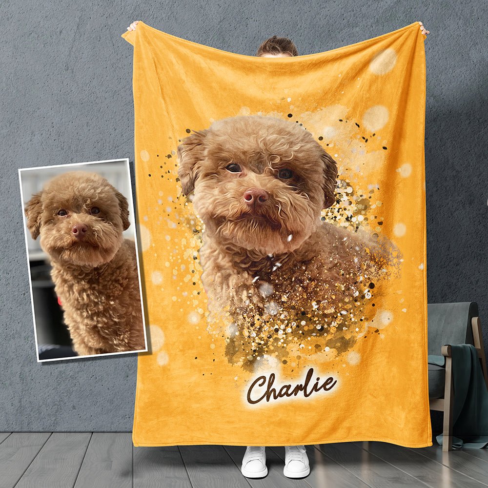 Custom Pet Fleece Blanket - Pet on Canvas