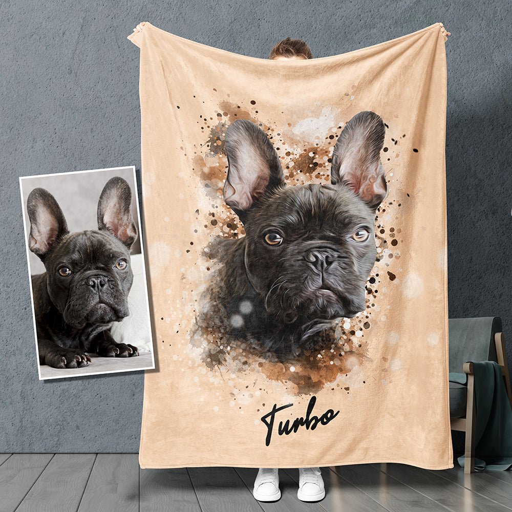 Custom Pet Fleece Blanket - Pet on Canvas