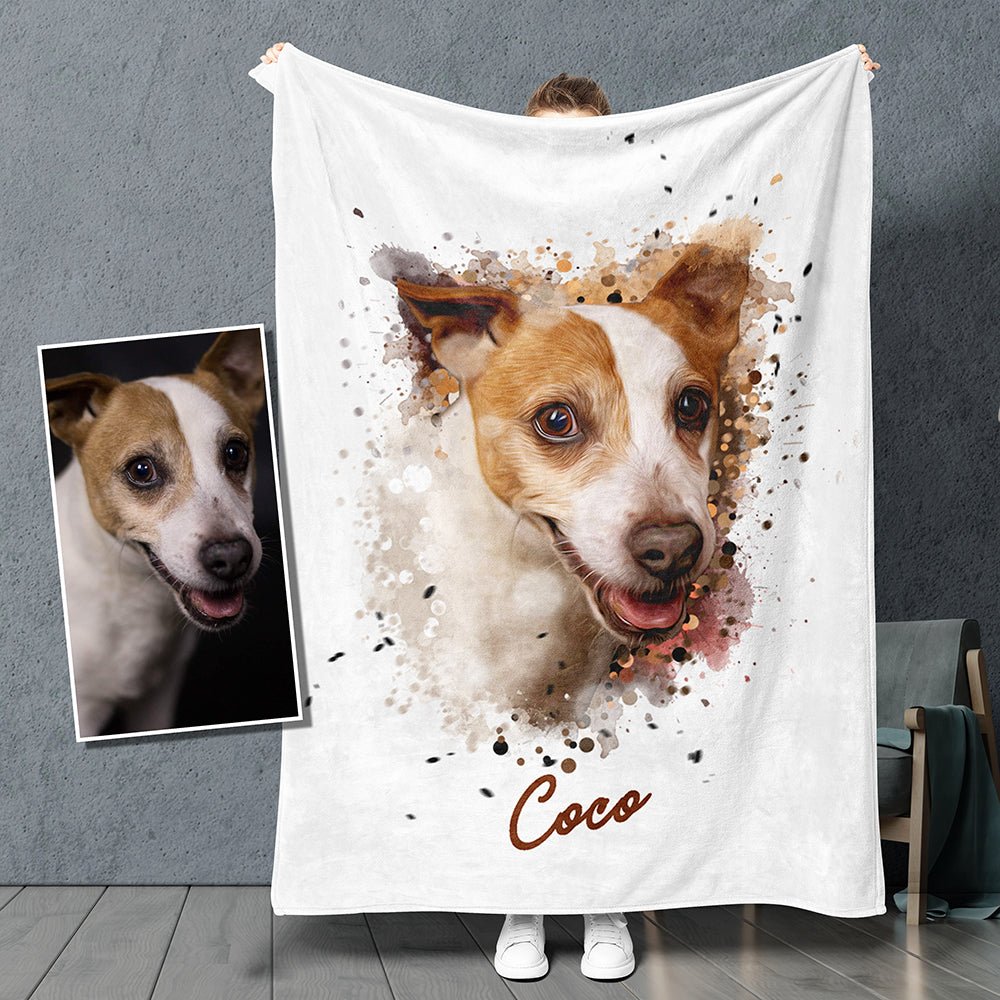 Custom Pet Fleece Blanket - Pet on Canvas