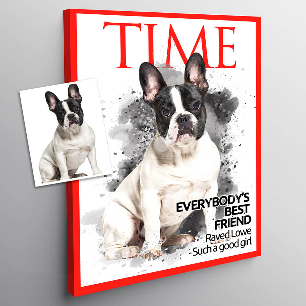 Custom Pet Magazine Cover - Pet on Canvas