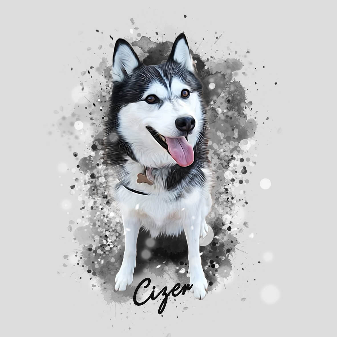 Digital File - Personalized Pet Art - Pet on Canvas