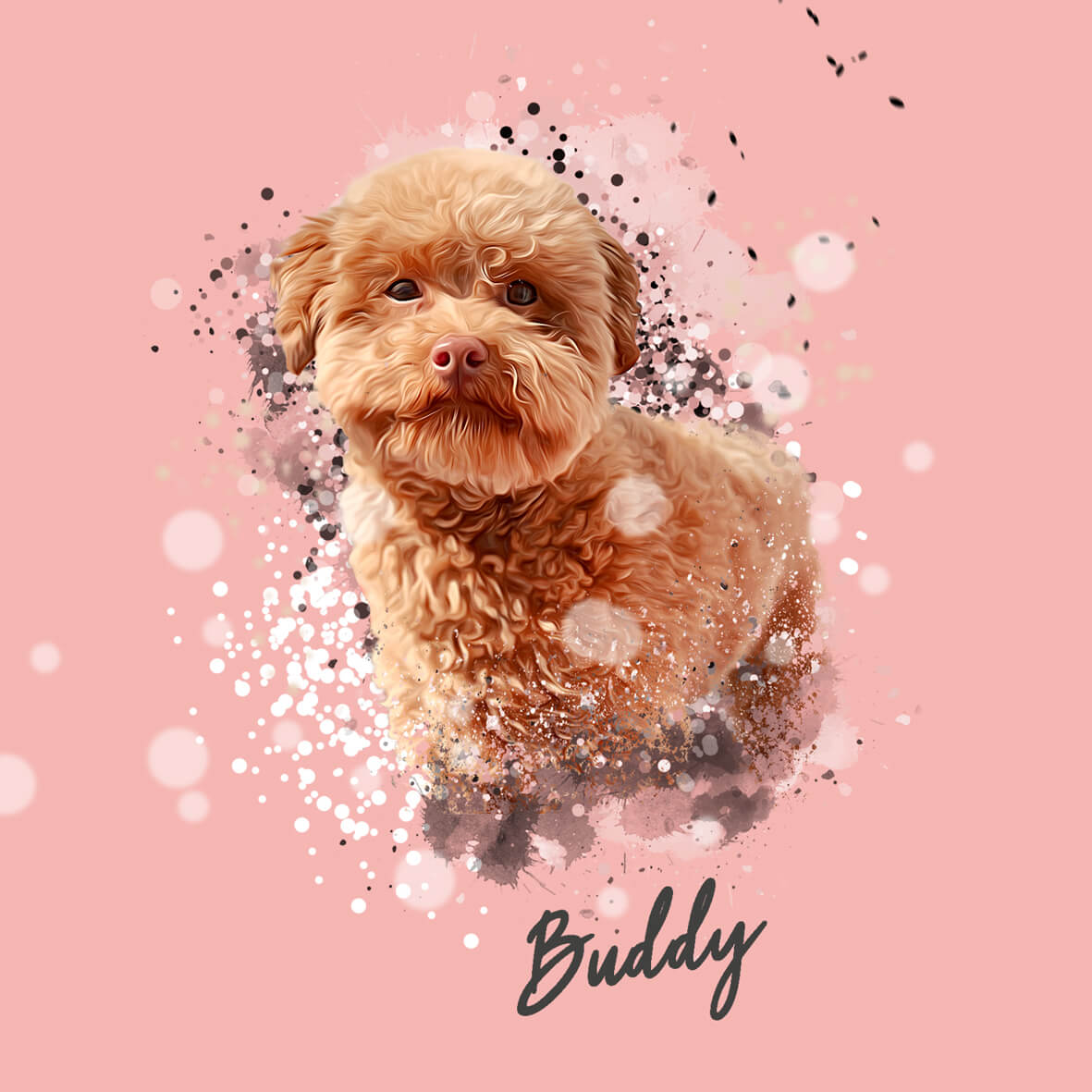 Digital File - Personalized Pet Art - Pet on Canvas