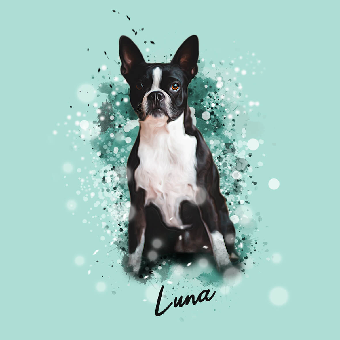 Digital File - Personalized Pet Art - Pet on Canvas