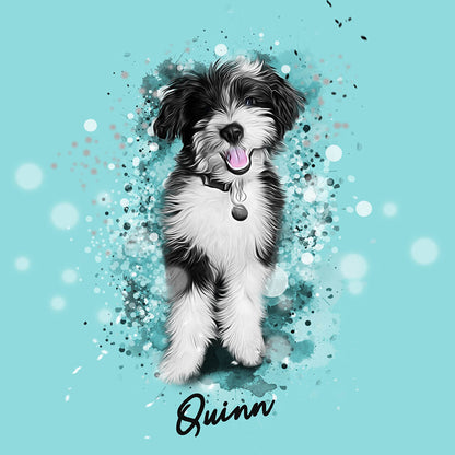 Digital File - Personalized Pet Art - Pet on Canvas