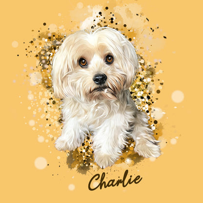 Digital File - Personalized Pet Art - Pet on Canvas