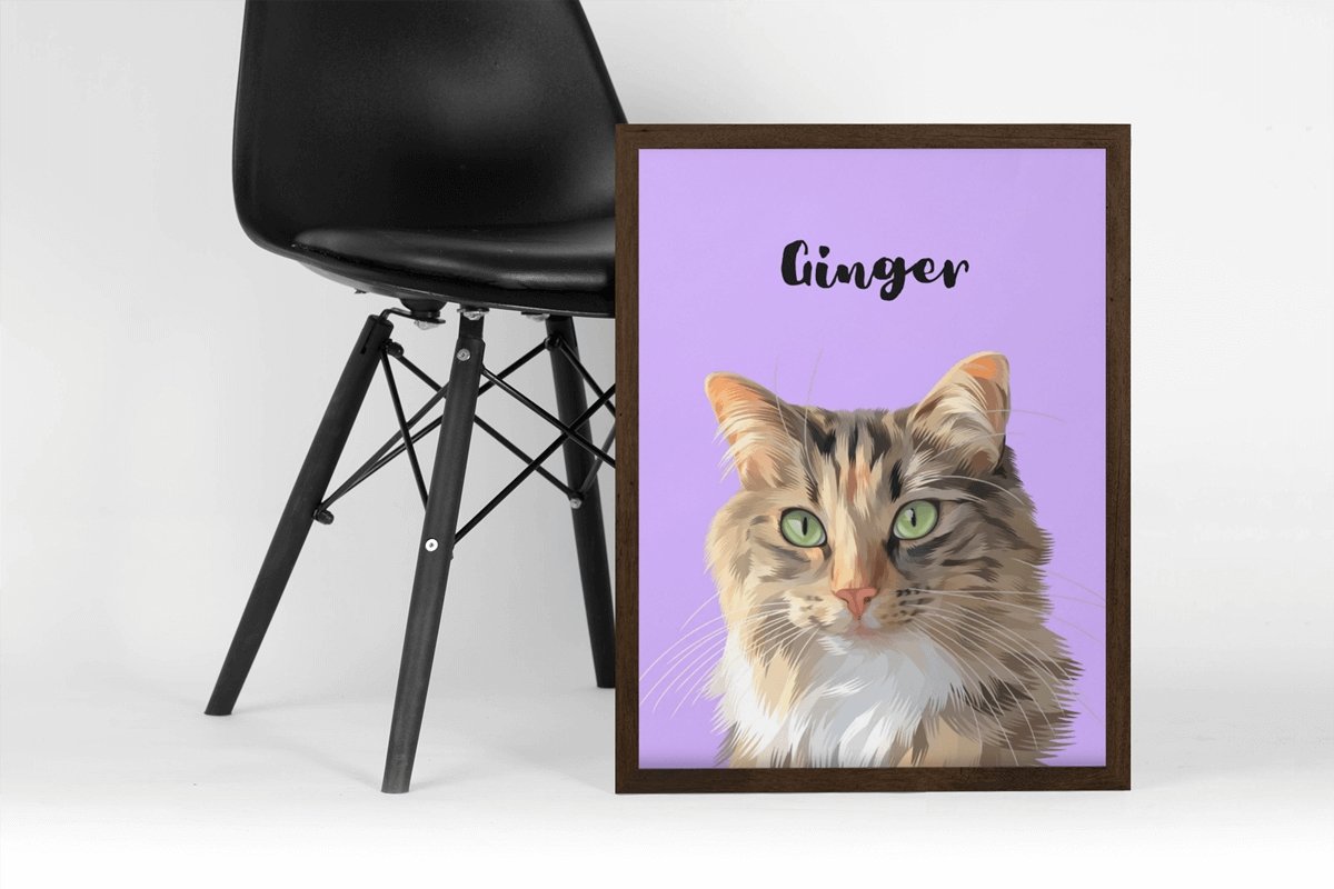 Illustrated Personalized Pet Portrait - Pet on Canvas