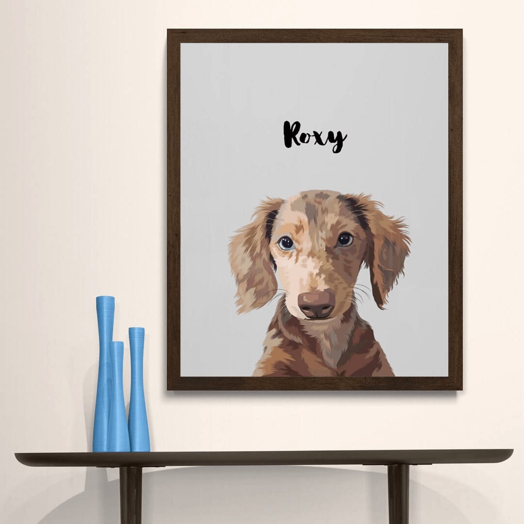 Illustrated Personalized Pet Portrait — customer review photo showing received personalized product