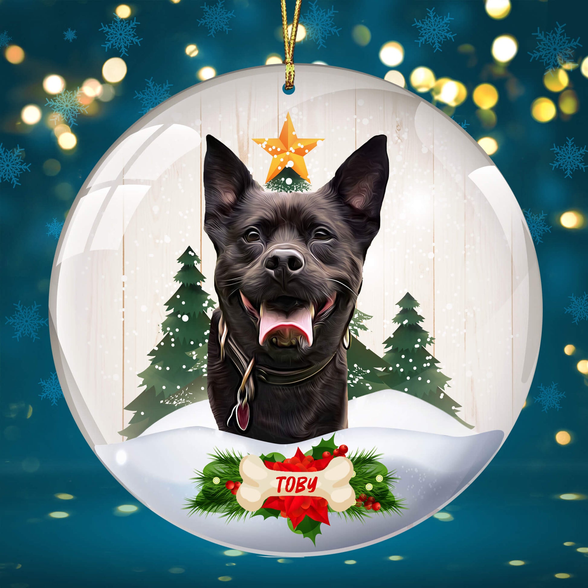 Personalised Christmas Pet Ornaments - Pet on Canvas