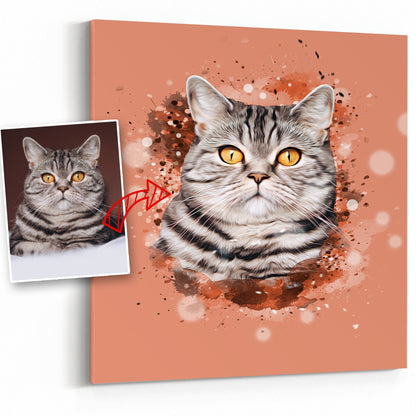 Personalized Cat Art - Pet on Canvas