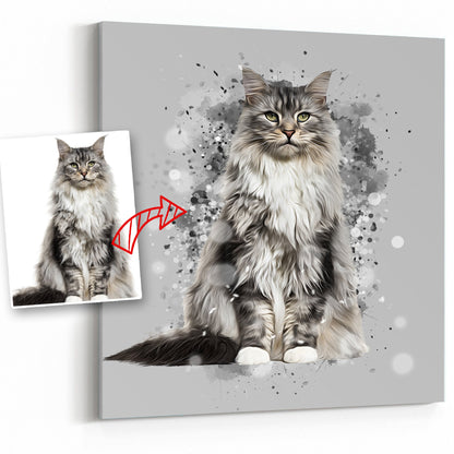 Personalized Cat Art - Pet on Canvas