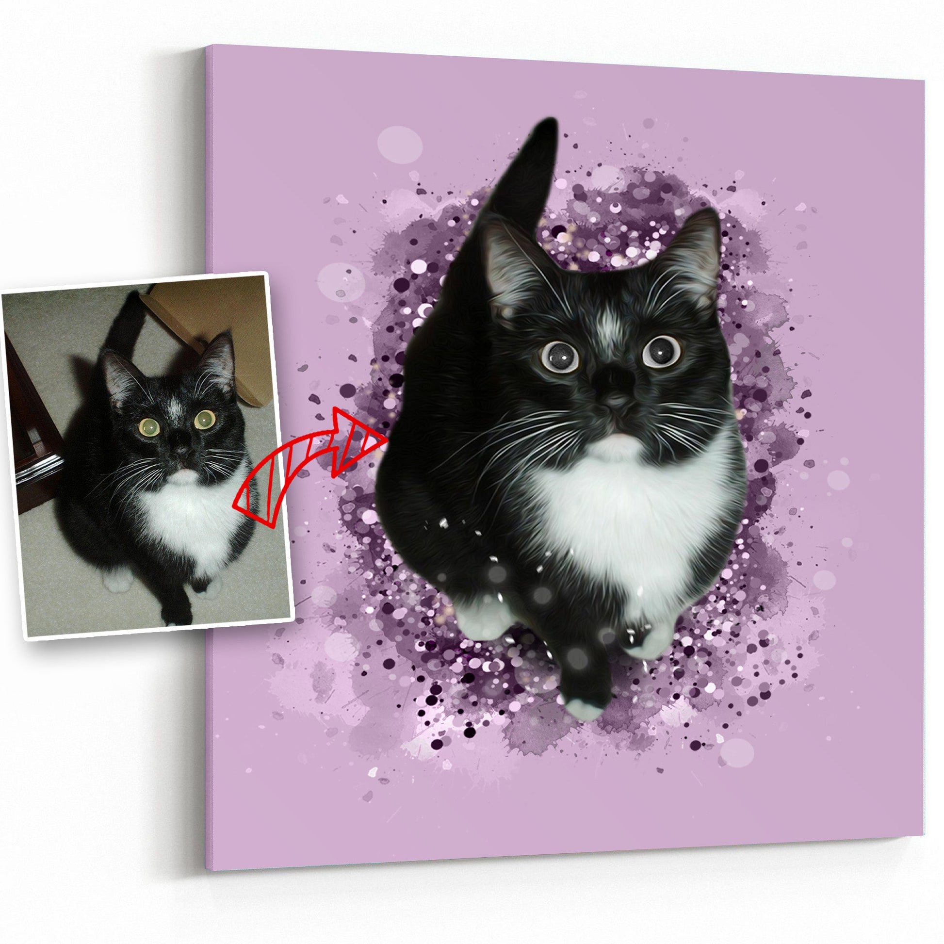 Personalized Cat Art - Pet on Canvas