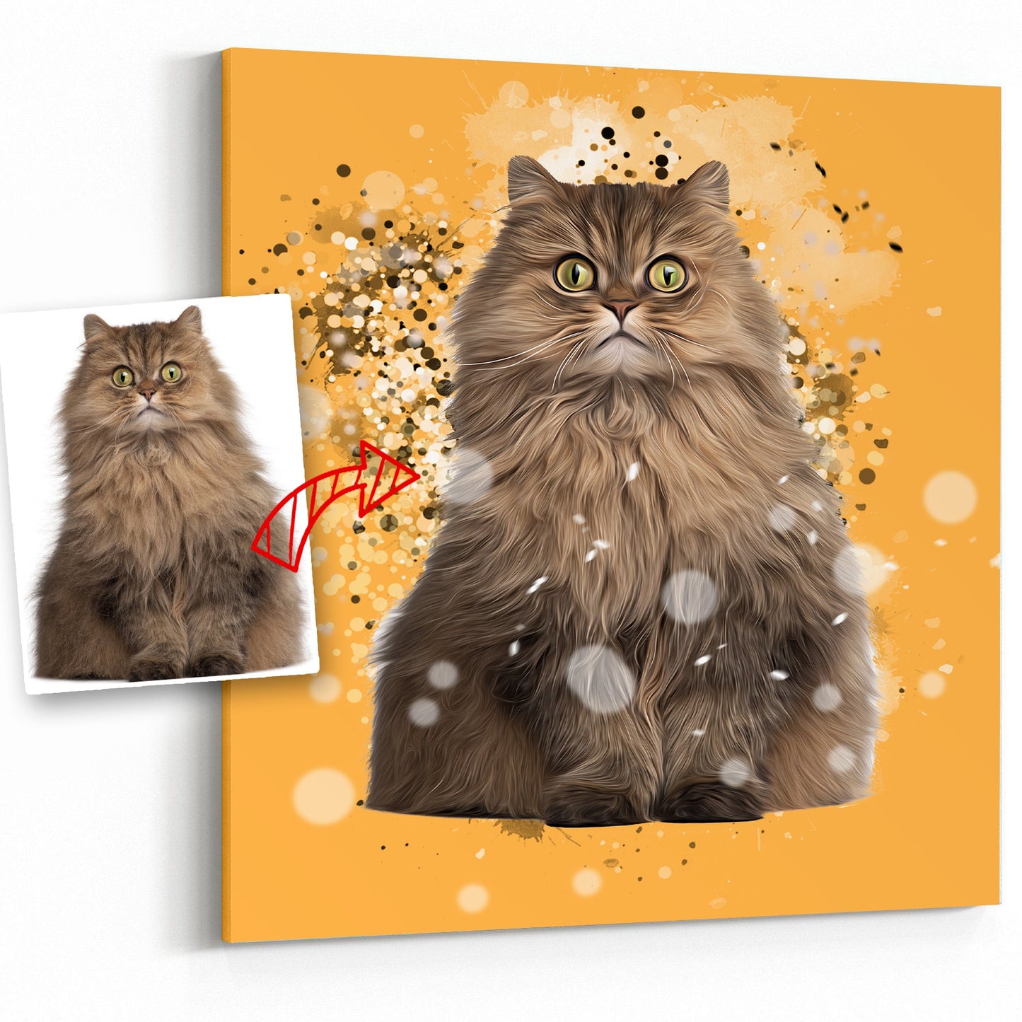 Personalized Cat Art - Pet on Canvas