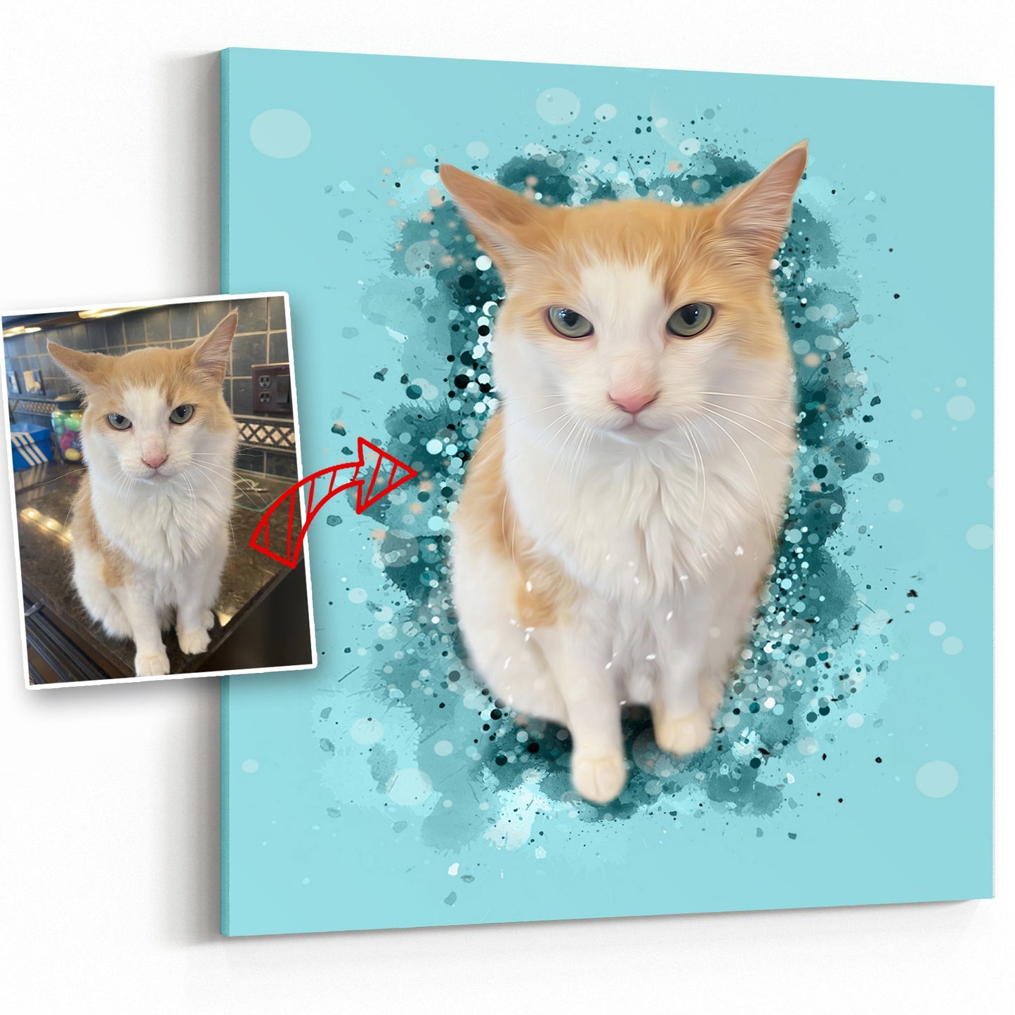 Personalized Cat Art - Pet on Canvas